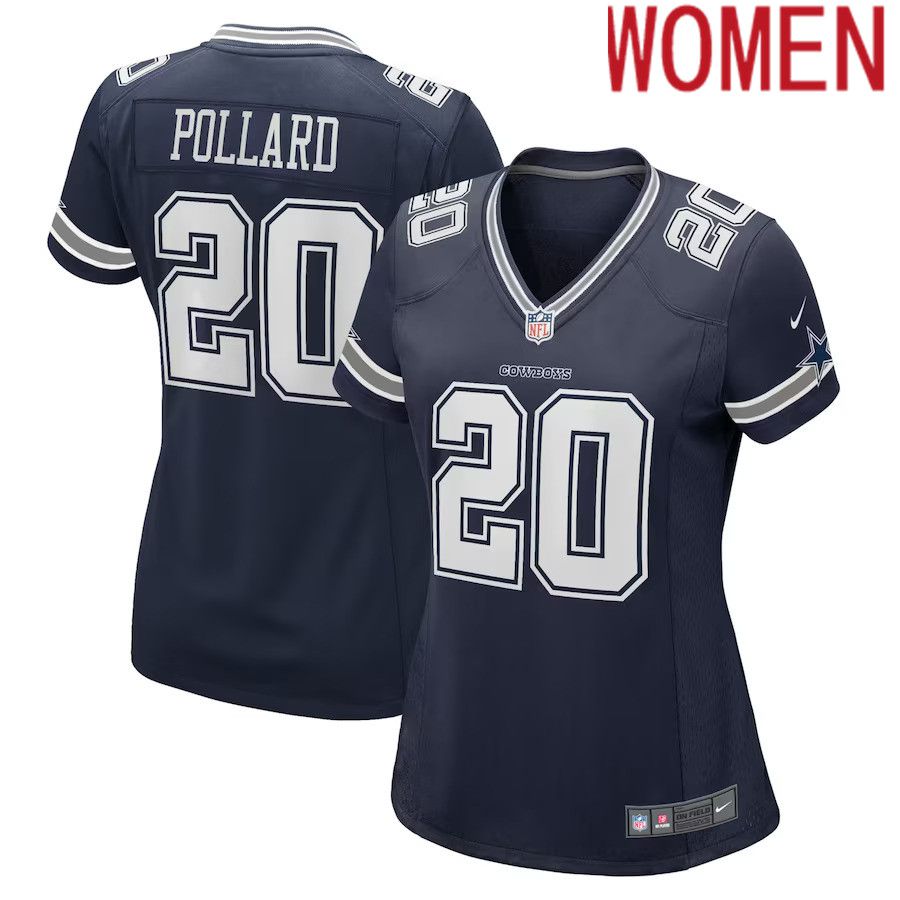 Women Dallas Cowboys #20 Tony Pollard Nike Navy Game Player NFL Jersey